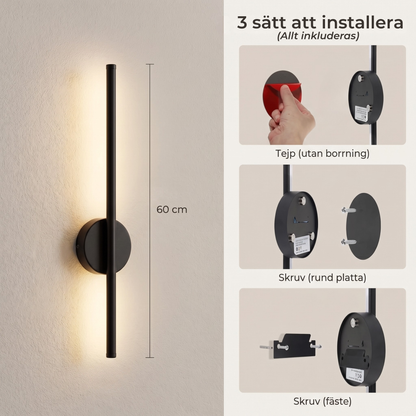 Linea – Trådlös LED-vägglampa (2-pack)