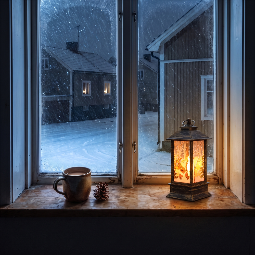 Efter: samma fönsterbräda, samma kväll, Fanal tänd